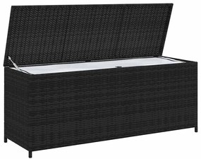 43134 vidaXL Градински сандък за съхранение, черен, 150x50x60 см, полиратан