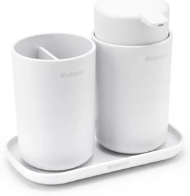 Комплект аксесоари за баня Brabantia ReNew 1003492, 3 части, 250 мл, Устойчиви на корозия, Бял