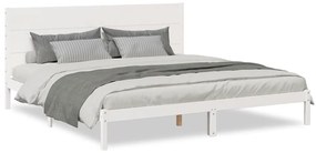 3309292 vidaXL Рамка за легло без матрак, бял, 200x220 см, масивна дървесина