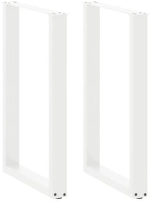 4013225 vidaXL Крака за бар маса, U-образни, 2 бр., бели, 60x(90-91) см, стомана