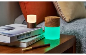 Тъмнокафява настолна лампа със стъклен абажур (височина 10,5 cm) Lemelia - Gingko