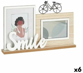 Рамка за снимки Smile 2 снимка Черен Кафяв Дървен MDF (6 броя) (40 x 27 x 6 cm)