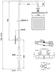 Душ колона Eurorama Thermo Square
