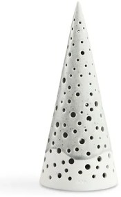 Šedý vánoční svícen z kostního porcelánu Kähler Design Nobili, výška 19 cm