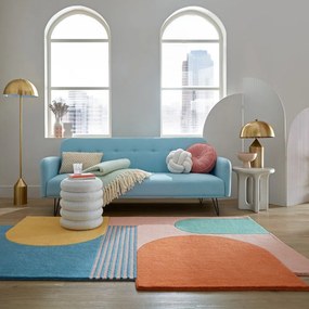 Син ръчно изработен вълнен килим 150x240 cm Lozenge Bright Multi – Flair Rugs