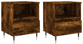 830615 vidaXL Нощни шкафчета, 2 бр, опушен дъб, 40x35x50 см, инженерно дърво