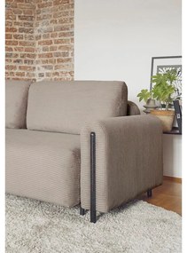 Светлокафяв сгъваем/с място за съхранение диван от рипсено кадифе 244 cm Arcadova – ELTAP