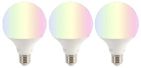 Комплект от 3 интелигентни E27 RGBW LED крушки G95 11W 1050lm 2200-4000K