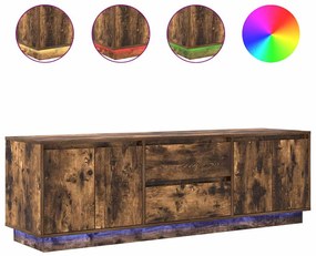 3328430 vidaXL ТВ шкаф с LED осветление, опушен дъб, 160,5x41x50 см