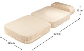 Светлокафяв детски стол от рипсено кадифе Flip – Wigiwama