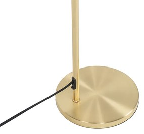 Модерна настолна лампа месинг с опушен абажур - Maly