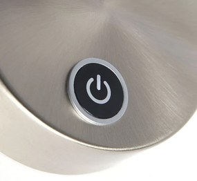 Модерна стенна лампа стомана с LED с сензорен димер - Arch