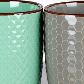 Комплект от 4 керамични чаши 400мл, многоцветни