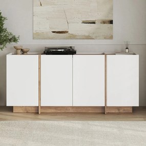 Бял скрин от декор от бор с отвор за кабели 180x80x45 cm Dorma – Kalune Design