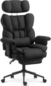 Ергономичен офисен стол HC-1037 с подножка – черен плат