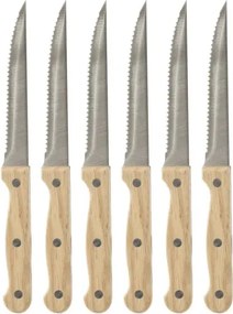 Комплект ножове за стек Secret de Gourmet, Дърво, 6 броя