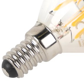 Комплект от 5 димируеми LED филаментни крушки E14 P45 черни 300lm 2700K