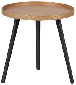 Сгъваема маса с плот с декор от ясен, ø 45 cm Mesa - WOOOD