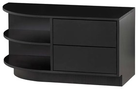 Черна модулна телевизионна масичка от борова дървесина 78x40 cm Finca - WOOOD