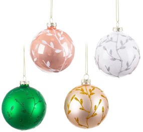 Стъклени коледни топки в комплект от 12 броя - Casa Selección