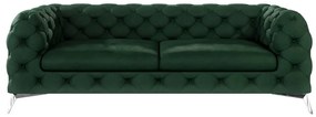 Тъмнозелен кадифен диван 225 cm Chelsea – Ropez