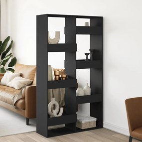 3309574 vidaXL Разделител за стая, черен, 100x33x175 см, инженерно дърво