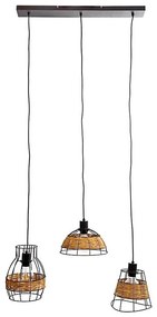 Пендел TUNIS 4xE27/40W/230V черен/кафяв