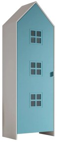 Бял/светлосин детски гардероб 58x172x37 cm Casami Bruges – Vipack