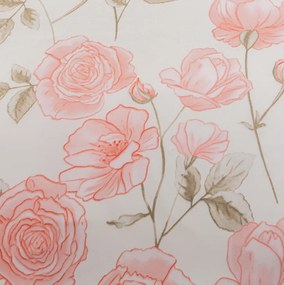 Романтично бяло спално бельо с розови рози Ширина: 200 см | Дължина: 220 см