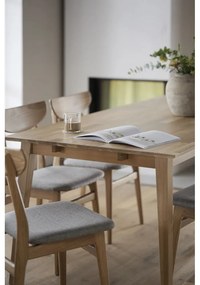 Дъбов плот за удължаване на сгъваемата дъбова маса за хранене Filippa - Rowico