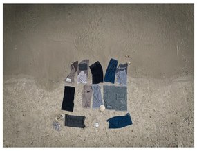 Сиво-кафява памучна кърпа 140x70 cm Classic - Zone