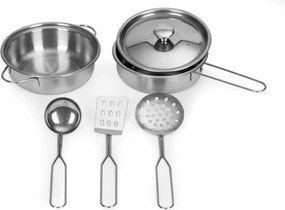 Дървена детска реалистична кухня с LED светлина, звуци и аксесоари