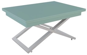 Разтегателна маса с повдигащ механизъм ФЛОРЕНЦИЯ - МДФ мат зелен дъск блу