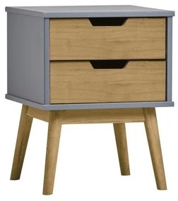 Сиво-кафяво нощно шкафче, изработено от масивна борова дървесина Baku - Marckeric