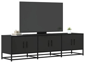 848859 vidaXL ТВ шкаф черен 150x35x41 cm Изработена дървесина и метал