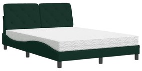 3208649 vidaXL Легло с матрак, тъмнозелено, 120x200 см, кадифе