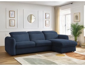 Тъмносин разтегателен ъглов диван (променлив) Achille – Bobochic Paris