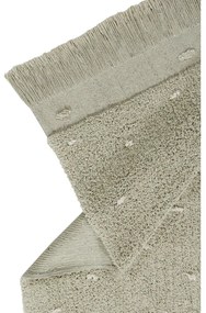 Светлозелен ръчно изработен памучен килим подходящ за пране 140x200 cm Woods Symphony Olive – Lorena Canals