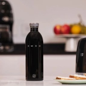 Термо бутилка SMEG Clima 50's Style WBF01BL, 500 мл, Херметично затваряне, Двустенна, Неръждаема стомана 18/8, Черен