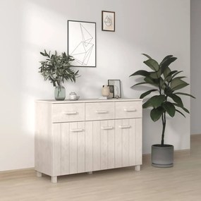 340441 vidaXL Сайдборд HAMAR, бял, 113x40x80 см, борово дърво масив