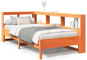 3324444 vidaXL Легло с етажерка за книги, без матрак, 90x190 см, бор масив