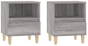 821807 vidaXL Нощни шкафчета, 2 бр, сив сонома, 40x35x50 см