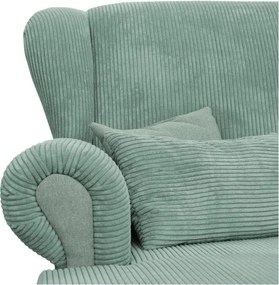 Шезлонг от рипсено кадифе в цвят мента Lord – Ropez