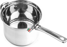 Тенджера с кошница за пържене Kinghoff KH 4581, 3.6 л, 18 см, Стъклен капак, Многослойно дъно, Индукция, Инокс