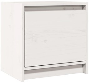 808115 vidaXL Нощно шкафче, бяло, 40x30,5x40 см, бор масив