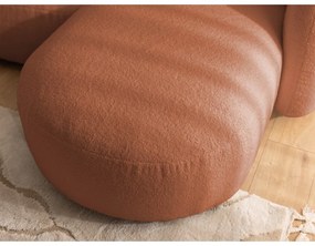 Теракотен ъглов диван от прежда с примки от букле (десен ъгъл) Orbit – Ropez