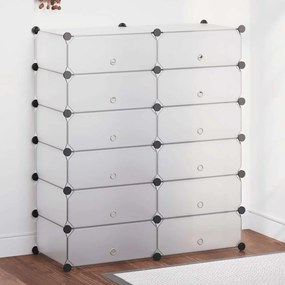 244921 vidaXL Сглобяем органайзер за обувки, 12 отделения, бял