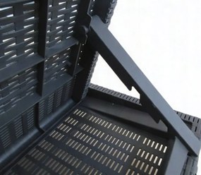 Здрав градински шезлонг за басейн и тераса - сив