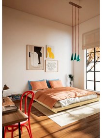 Двойно легло от борова дървесина с решетка 180x200 cm Dock - Karup Design