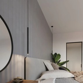 Черно висящо осветително тяло Единично Fideus - Sollux